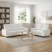 vidaXL Soffset 2 st Vit Tyg