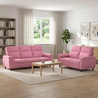 vidaXL Soffset 2 st Rosa Tyg
