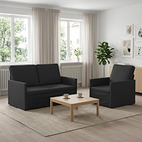 vidaXL Soffset 2 st Svart Tyg
