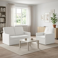 vidaXL Soffset 2 st Vit Tyg
