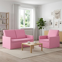vidaXL Soffset 2 st Rosa Tyg