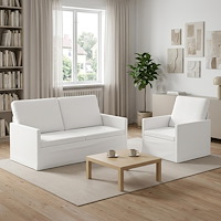 vidaXL Soffset 2 st Vit Tyg