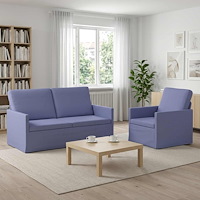 vidaXL Soffset 2 st Jeansblå Tyg