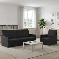 vidaXL Soffset 2 st Svart Tyg