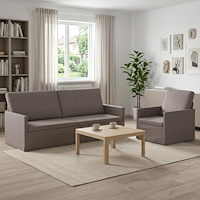 vidaXL Soffset 2 st Taupe Tyg