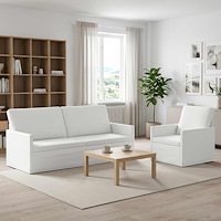 vidaXL Soffset 2 st Vit Tyg