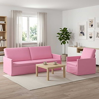 vidaXL Soffset 2 st Rosa Tyg