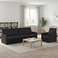 vidaXL Soffset 2 st Svart Tyg