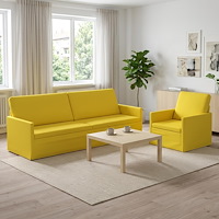 vidaXL Soffset 2 st Ljusgul Tyg