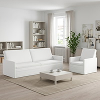 vidaXL Soffset 2 st Vit Tyg