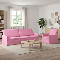vidaXL Soffset 2 st Rosa Tyg