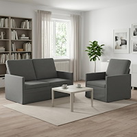 vidaXL Soffset 2 st 3-sits Mörkgrå 130 x 81 x 82 cm Sammet (V)