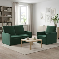 vidaXL Soffset 2 st 3-sits Mörkgrön 130 x 81 x 82 cm Sammet (V)