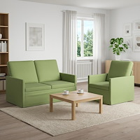 vidaXL Soffset 2 st 3-sits Ljusgrön 130 x 81 x 82 cm Sammet (V)