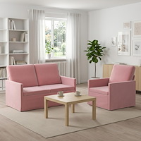 vidaXL Soffset 2 st 3-sits Rosa 130 x 81 x 82 cm Sammet (V)