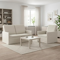 vidaXL Soffset 2 st 3-sits Gräddvit 130 x 81 x 82 cm Sammet (V)