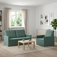 vidaXL Soffset 2 st 3-sits Havgrön 130 x 81 x 82 cm Sammet (V)
