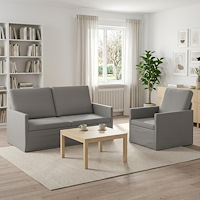 vidaXL Soffset 2 st 3-sits Ljusgrå 150 x 81 x 82 cm Sammet (V)