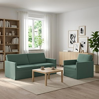 vidaXL Soffset 2 st 3-sits Havgrön 150 x 81 x 82 cm Sammet (V)