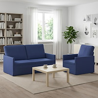 vidaXL Soffset 2 st 3-sits Polisblå 150 x 81 x 82 cm Sammet (V)