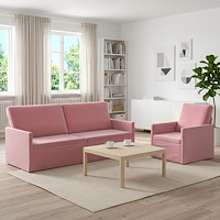 vidaXL Soffset 2 st 4-sits Rosa 190 x 81 x 82 cm Sammet (V)