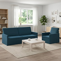 vidaXL Soffset 2 st 4-sits Blå 190 x 81 x 82 cm Sammet (V)