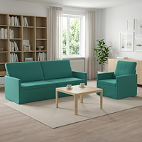 vidaXL Soffset 2 st 4-sits Turkos 190 x 81 x 82 cm Sammet (V)