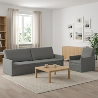 vidaXL Soffset 2 st 4-sits Mörkgrå 220 x 81 x 82 cm Sammet (V)
