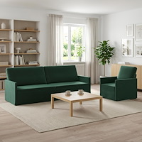 vidaXL Soffset 2 st 4-sits Mörkgrön 220 x 81 x 82 cm Sammet (V)