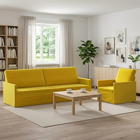 vidaXL Soffset 2 st 4-sits Gul 220 x 81 x 82 cm Sammet (V)