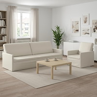 vidaXL Soffset 2 st 4-sits Gräddvit 220 x 81 x 82 cm Sammet (V)