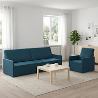 vidaXL Soffset 2 st 4-sits Blå 220 x 81 x 82 cm Sammet (V)
