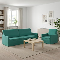 vidaXL Soffset 2 st 4-sits Turkos 220 x 81 x 82 cm Sammet (V)