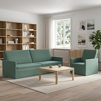 vidaXL Soffset 2 st 4-sits Havgrön 220 x 81 x 82 cm Sammet (V)