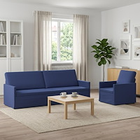 vidaXL Soffset 2 st 4-sits Polisblå 220 x 81 x 82 cm Sammet (V)