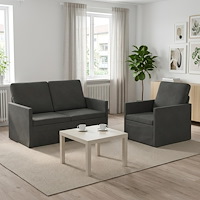 vidaXL Soffset 2 st 3-sits Mörkgrå 130 x 81 x 82 cm Kordread tyg