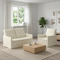vidaXL Soffset 2 st 3-sits Gräddvit 130 x 81 x 82 cm Kordread tyg