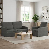 vidaXL Soffset 2 st 3-sits Mörkgrå 150 x 81 x 82 cm Kordread tyg