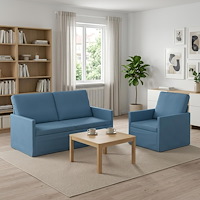 vidaXL Soffset 2 st 3-sits Blå 150 x 81 x 82 cm Kordread tyg