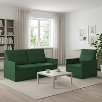 vidaXL Soffset 2 st 3-sits Jungelgrön 150 x 81 x 82 cm Kordread tyg