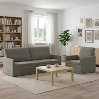 vidaXL Soffset 2 st 4-sits Ljusgrå 190 x 81 x 82 cm Kordread tyg