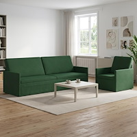 vidaXL Soffset 2 st 4-sits Jungelgrön 220 x 81 x 82 cm Kordread tyg