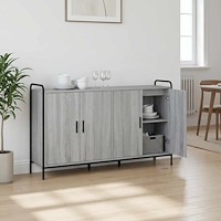vidaXL Sideboard Grå Sonoma 97 x 33 x 81 cm Konstruerat trä