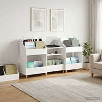 vidaXL Mediamöbelset 3 st Vit 212 x 46 x 112 cm Konstruerat trä