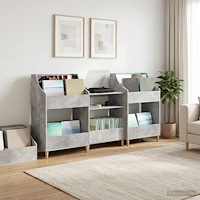 vidaXL Mediamöbelset 3 st Betonggrå 212 x 46 x 112 cm Konstruerat trä