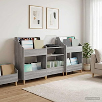 vidaXL Mediamöbelset 3 st Grå Sonoma 212 x 46 x 112 cm Konstruerat trä