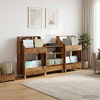 vidaXL Mediamöbelset 3 st Gammalt trä 212 x 46 x 112 cm