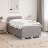vidaXL Kontinentalsäng med madrass Taupe 120 x 190 cm Tyg