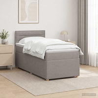 vidaXL Kontinentalsäng med madrass Taupe 100 x 200 cm Tyg