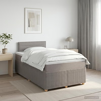 vidaXL Kontinentalsäng med madrass Taupe 120 x 200 cm Tyg